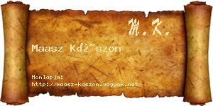 Maasz Kászon névjegykártya